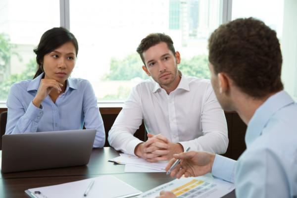 Workers' Compensation meeting with employee